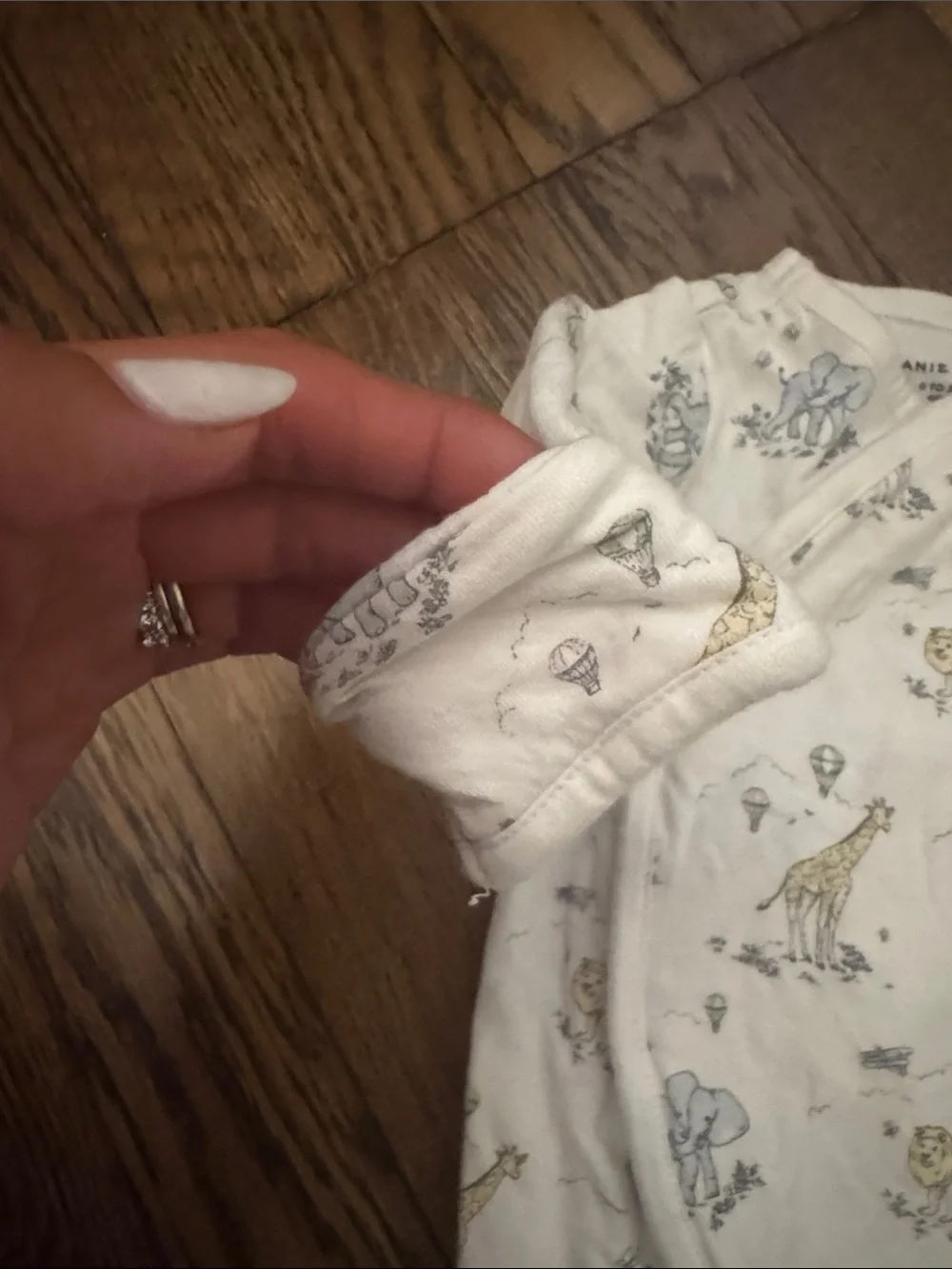 Janie and Jack Safari Kimono Pajama with Giraffe Elephant & Lion Print 0-3 month